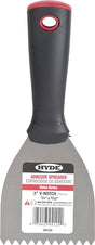 HYDE 04124 Adhesive Spreader, 3 in W Blade, Notched Blade, HCS Blade, Polypropylene Handle, Pack of 5