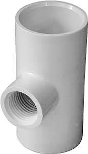 IPEX 435865 Pipe Tee, 1 x 1/2 in, Socket x Socket x FPT, PVC, White, SCH 40 Schedule, 150 psi Pressure