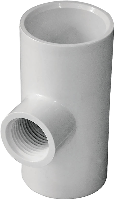 IPEX 435865 Pipe Tee, 1 x 1/2 in, Socket x Socket x FPT, PVC, White, SCH 40 Schedule, 150 psi Pressure