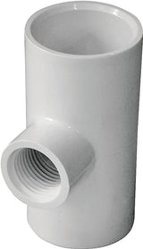 IPEX 435865 Pipe Tee, 1 x 1/2 in, Socket x Socket x FPT, PVC, White, SCH 40 Schedule, 150 psi Pressure