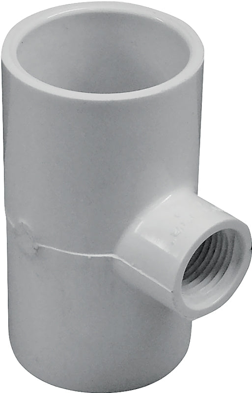 IPEX 035869 Reducing Tee, 1-1/4 x 1-1/4 x 1/2 in, Socket x Socket x FNPT, PVC, White, SCH 40 Schedule