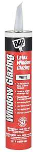 DAP 12108 Latex Window Glazing, Paste, Slight, White, 10.1 fl-oz Cartridge