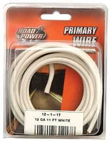 CCI 55671433 Primary Wire, 12 ga Wire, 60 VDC, Copper Conductor, White Sheath, 11 ft L