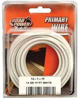 CCI 55669033 Primary Wire, 14 ga Wire, 60 VDC, Copper Conductor, White Sheath, 17 ft L