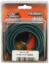 CCI 56421933 Primary Wire, 14 ga Wire, 60 VDC, Copper Conductor, Green Sheath, 17 ft L