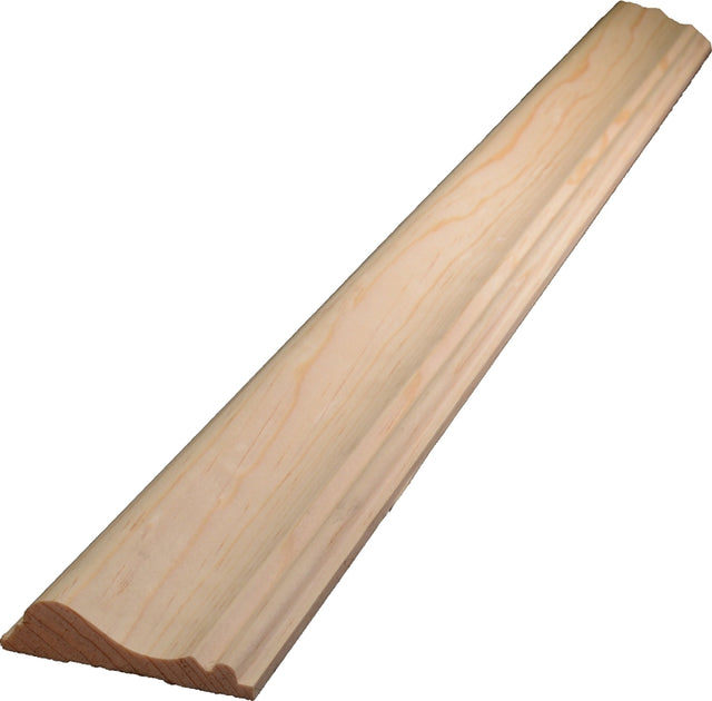ALEXANDRIA Moulding 0W390-20096C1 Chair Rail Trim, 96 in L, 2-5/8 in W, 11/16 in Thick, Pine Wood, Pack of 4