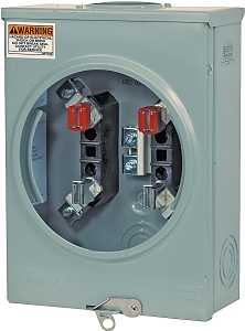 Siemens SUAT111-0G Meter Socket, 1-Phase, 135 A, 600 V, 4-Jaw, Overhead, NEMA 3R Enclosure, Underground Cable Entry
