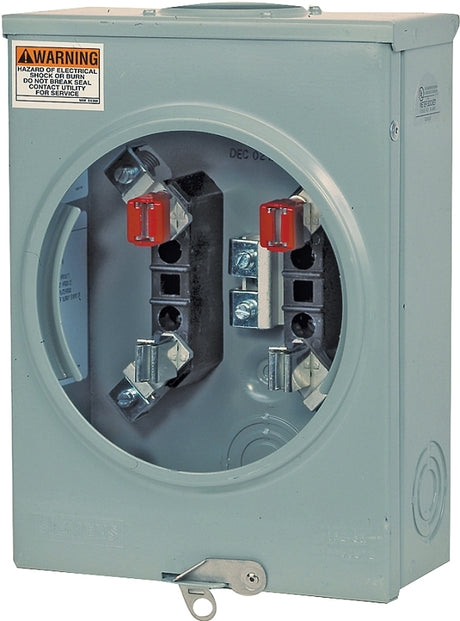 Siemens SUAT111-0G Meter Socket, 1-Phase, 135 A, 600 V, 4-Jaw, Overhead, NEMA 3R Enclosure, Underground Cable Entry
