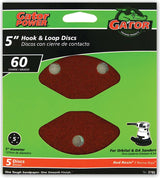 Gator 3785 Sanding Disc, 5 in Dia, 60 Grit, Coarse, Aluminum Oxide Abrasive, Vented