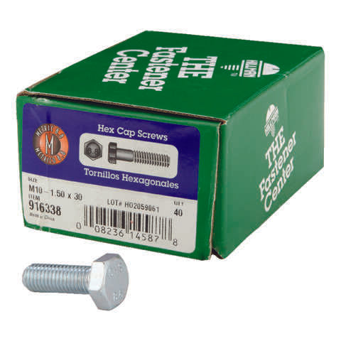 Hillman M10-1.50 mm D X 30 mm L Heat Treated Steel Hex Head Cap Screw 40 pk