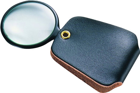 General 532 Pocket Reading Magnifier, 1 in Mirror, 2.5X Magnification, 4 in L Focal, Glass Mirror