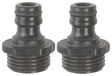 Gilmour 829084-1002 Hose End Adapter, 3/4 in, Male x Female, Polymer, Black