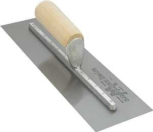 Marshalltown MX20 Finishing Trowel, 20 in L Blade, 4 in W Blade, Spring Steel Blade, Straight Handle, Wood Handle