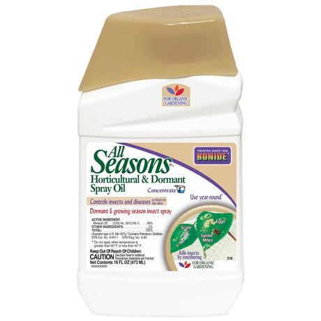 Bonide 210 Horticultural Spray Oil, Liquid, Spray Application, 1 pt Bottle