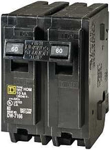 Square D Homeline HOM260C Circuit Breaker, Mini, 60 A, 2 -Pole, 120/240 V, Plug Mounting, Black