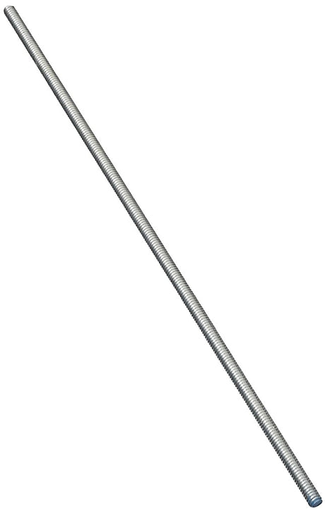 National Hardware N179-580 Threaded Rod, 1/4-20 Thread, 72 in L, A Grade, Steel, Zinc, UNC Thread