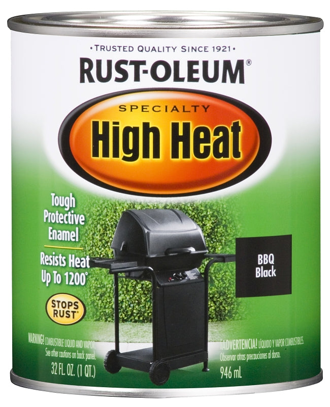 Stops Rust 7778502 Enamel Paint, Satin Sheen, Black, 1 qt, Can, 260 to 520 sq-ft/gal Coverage Area