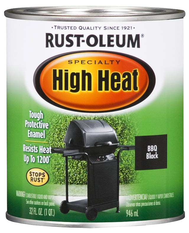 Stops Rust 7778502 Enamel Paint, Satin Sheen, Black, 1 qt, Can, 260 to 520 sq-ft/gal Coverage Area