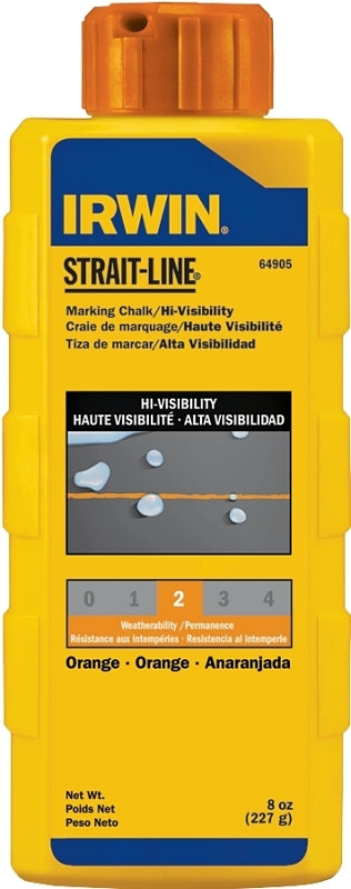 Irwin STRAIT-LINE 64905 Marking Chalk Refill, Orange, Temporary