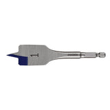 Irwin 87916 Spade Drill Bit, 1 in Dia, 4 in OAL, Flat Flute, 1/4 in Dia Shank, Hex Shank