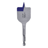 Irwin 87924 Spade Drill Bit, 1-1/2 in Dia, 4 in OAL, Flat Flute, 1/4 in Dia Shank, Hex Shank