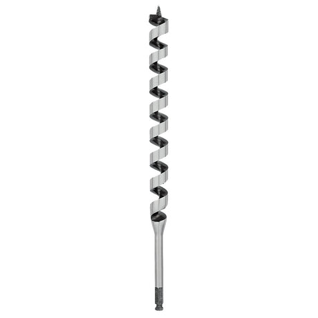 Irwin 3043014 Auger Drill Bit, 1-1/8 in Dia, 17 in OAL, Twist Flute, 1-Flute, 7/16 in Dia Shank