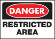 Hy-Ko 501 Danger Sign, Rectangular, RESTRICTED AREA, Black Legend, White Background, Polyethylene, Pack of 5
