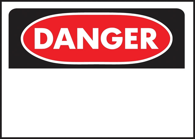 Hy-Ko 523 Danger Sign, Rectangular, White Background, Polyethylene, 14 in W x 10 in H Dimensions, Pack of 5