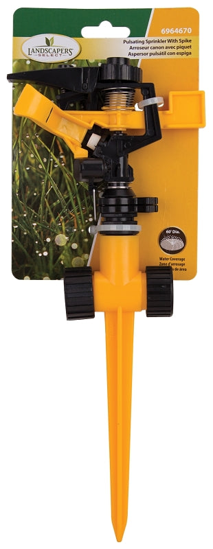 Landscapers Select DY601-7053L Lawn Sprinkler with 2-Way Spike, Female, Round, Plastic