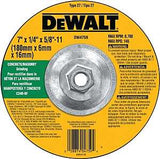 DEWALT DW4759 Grinding Wheel, 7 in Dia, 1/4 in Thick, 5/8-11 in Arbor, 24 Grit, Very Coarse, Silicone Carbide Abrasive