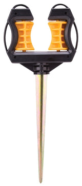 Landscapers Select GM-203 Hose Guide, 10-5/8 in OAL, Plastic Guide, Metal Spike, Black/Yellow