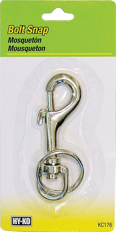 Hy-Ko KC176 Bolt Snap, 5-1/2 in L x 2-3/4 in W x 1/2 in H Dimensions, Large, Pack of 5