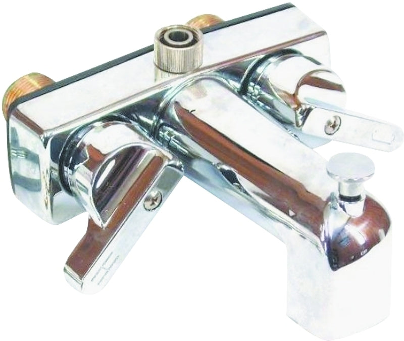 US Hardware P-670B Tub and Shower Diverter, 2 -Faucet Handle, Center Mounting, Brass, Chrome