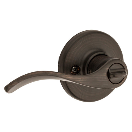 Kwikset 300BL 11PCP Privacy Lever, Turnbutton Lock, Venetian Bronze, Zinc, Residential, Reversible Hand, 3 Grade