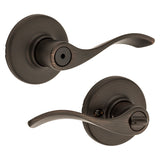 Kwikset 300BL 11PCP Privacy Lever, Turnbutton Lock, Venetian Bronze, Zinc, Residential, Reversible Hand, 3 Grade