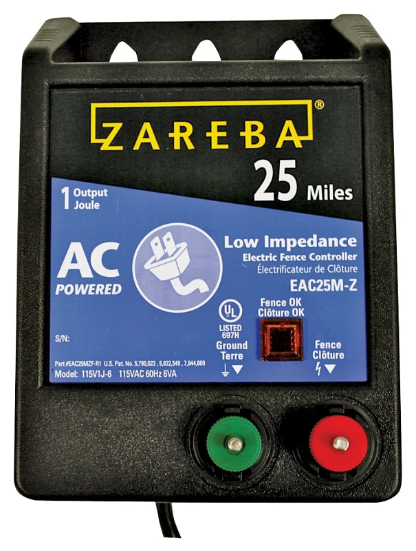 Zareba EAC25M-Z Electric Fence Charger, 1 J Output Energy, 115 V