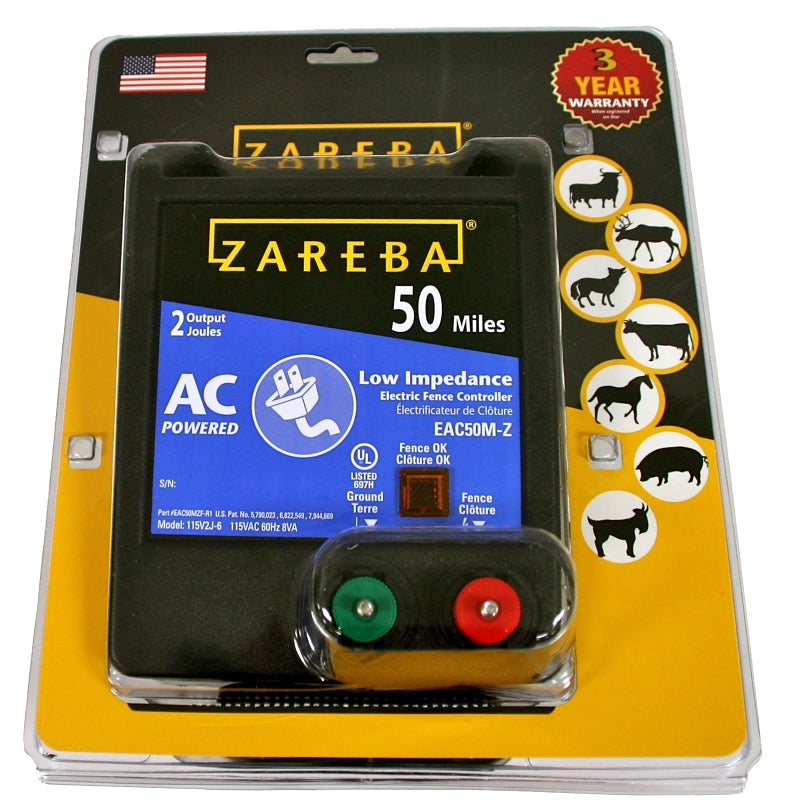 Zareba EAC50M-Z Electric Fence Charger, 2 J Output Energy, 115 V