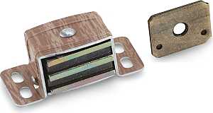 Amerock BP9798AW Magnetic Catch, 2-1/16 in L x 1 in W Catches, Aluminum, Woodgrain