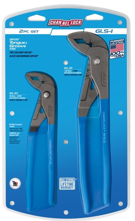 Channellock GRIPLOCK Series GLS-1 Plier Set, Steel