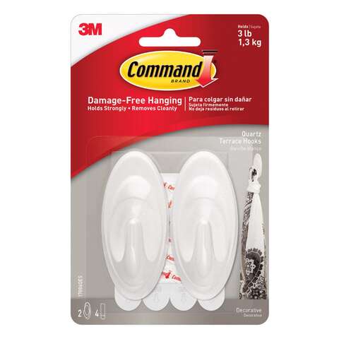 3M Command Medium Plastic Hook 3.25 in. L 2 pk, Pack of 4