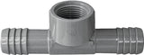 Boshart UPVCFT-05 Combination Hose Tee, 1/2 in, Insert x Insert x FPT, PVC, Black