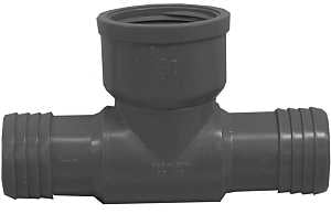 Boshart UPVCFRT-121205 Combination Reducing Pipe Tee, 1-1/4 x 1/2 in, Insert x FIP, Polyethylene, Black