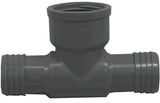 Boshart UPVCFRT-121205 Combination Reducing Pipe Tee, 1-1/4 x 1/2 in, Insert x FIP, Polyethylene, Black