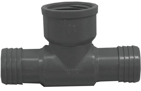 Boshart UPVCFRT-121205 Combination Reducing Pipe Tee, 1-1/4 x 1/2 in, Insert x FIP, Polyethylene, Black