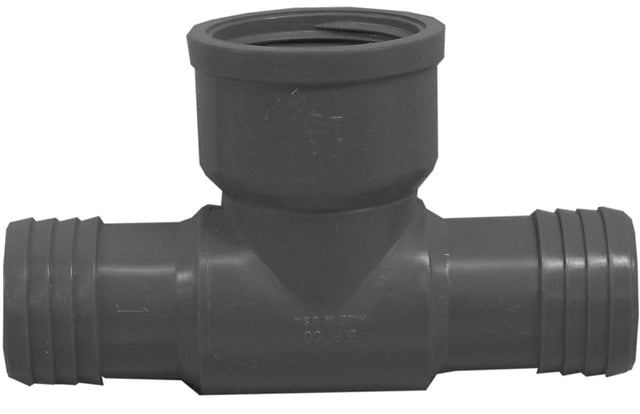 Boshart UPVCFRT-121205 Combination Reducing Pipe Tee, 1-1/4 x 1/2 in, Insert x FIP, Polyethylene, Black