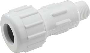 NDS CPA-1000 Pipe Adapter, 1 in, Compression x MPT, PVC, White, SCH 40 Schedule, 150 psi Pressure