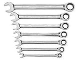 GearWrench 9417 Wrench Set, 7-Piece, Steel, Polished Chrome, Specifications: Metric Measurement
