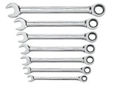 GearWrench 9417 Wrench Set, 7-Piece, Steel, Polished Chrome, Specifications: Metric Measurement