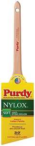 Purdy Nylox Dale 144080230 Angular Trim Brush, 3 in W, 2-15/16 in L Bristle, Nylon Bristle, Rat Tail Handle