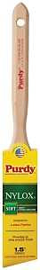 Purdy Nylox Glide 144152215 Angular Trim Brush, 1-1/2 in W, 2-7/16 in L Bristle, Nylon Bristle, Fluted Handle